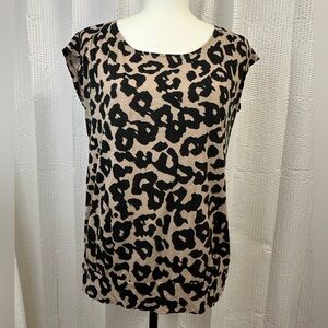 Loft Animal Print Short Sleeve Top